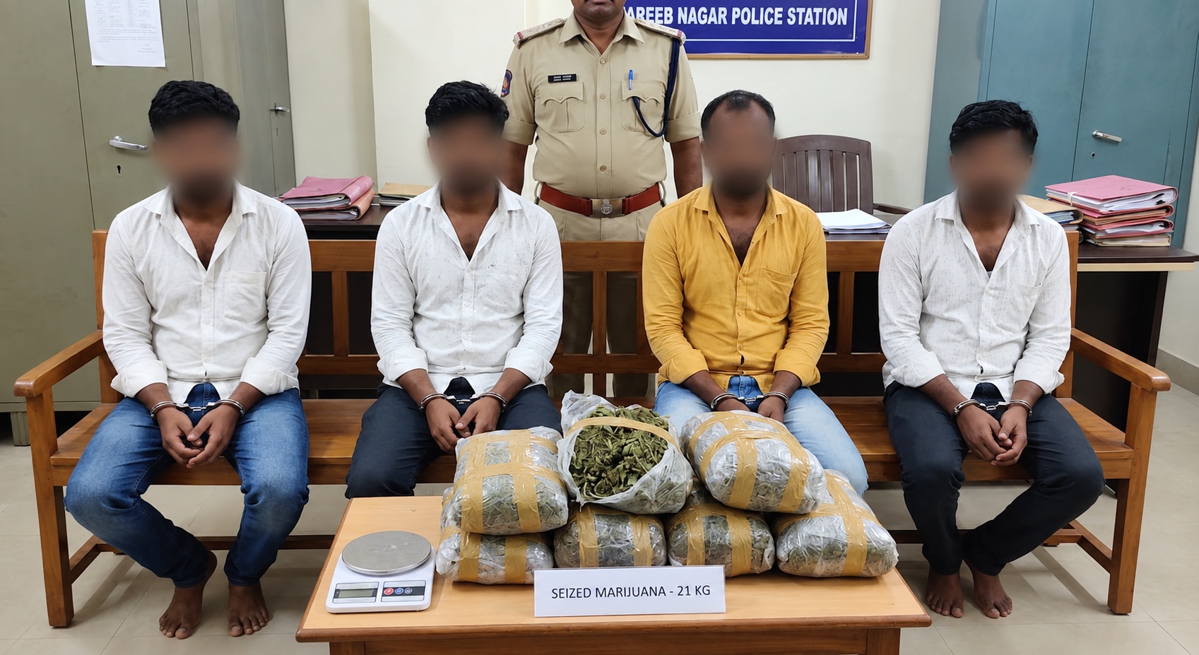 Habeeb Nagar Police Seize 21 kg of Marijuana, Four Arrested in Hyderabad