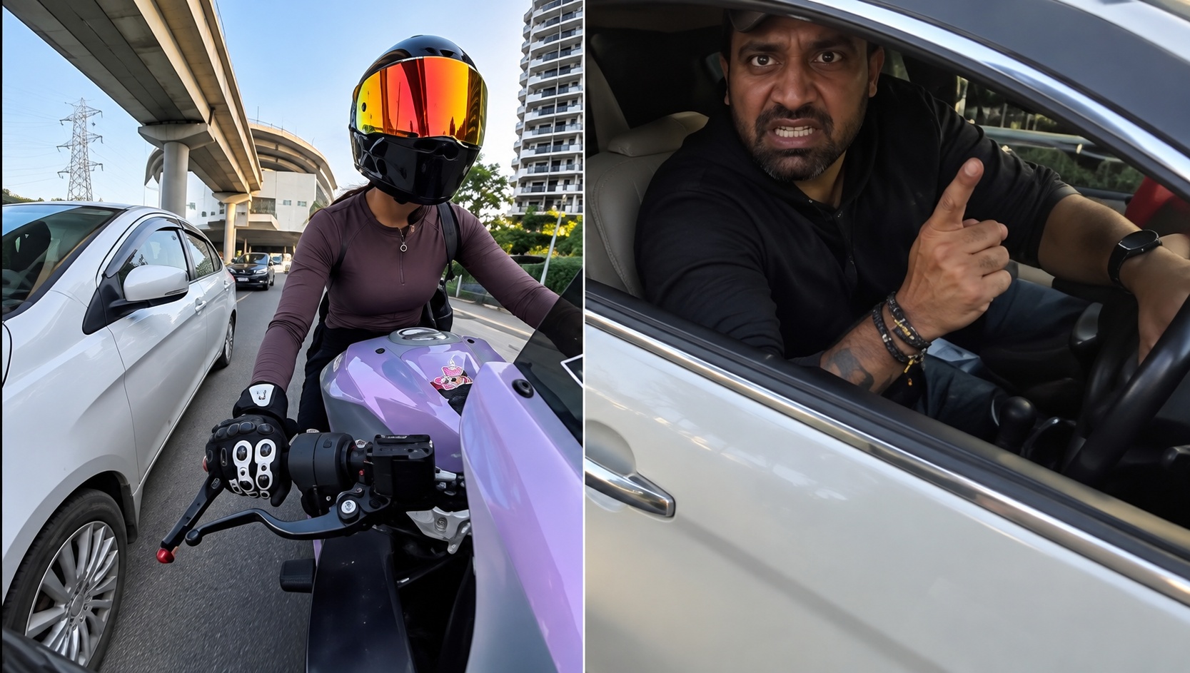 Gurugram Woman Biker Alleges Car Followed, Hit Her Bike and Fled on Golf Course Road