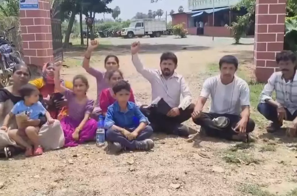 Family Protests Outside Mahabubabad Police Station Over SI's Alleged Harassment