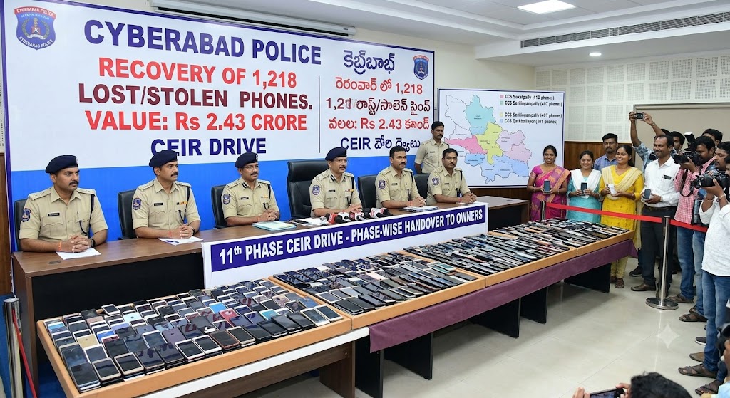 Cyberabad Police Recover 1,218 Lost and Stolen Phones Worth Rs 2.43 Crore
