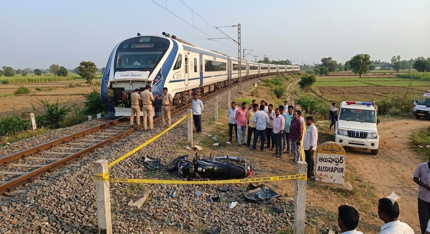 25-Year-Old Unidentified Motorcyclist Killed After Being Hit by Vande Bharat Near Aushapur
